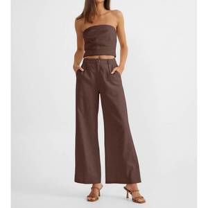 NEW SNDYS. romi linen top in chocolate